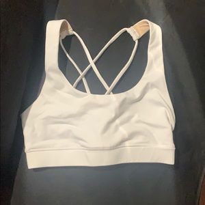 White cross back sports bra
